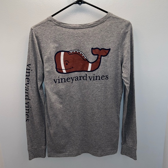 Vineyard Vines XS Grey Football Long Sleeve Shirt - Picture 1 of 3